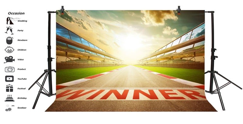 Yeele Race Track Photography Backdrops - Photo Background - Yeele 8x6ft Vinyl Racing Competition Sports Circuit Backdrop Man Boy Girl Youngster Portrait Shooting Studio Props - Image 2